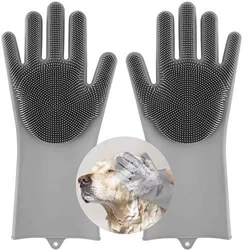 Sene Pet Grooming Gloves, Silicone Gloves Dog bathing supplies Hair Removal Gloves, High Density Teeth Bathing Shampoo Shedding Bath Brush Scrubber Washing for Dod and Cat