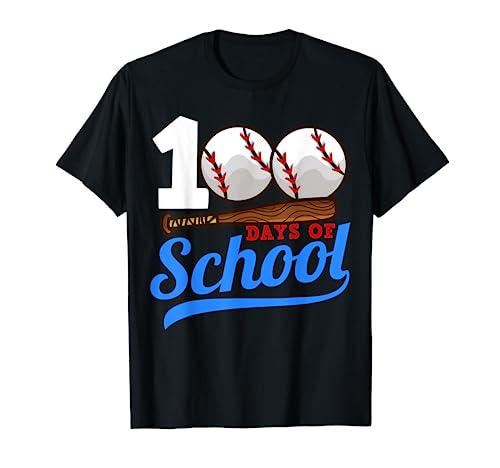 100 Days of School Baseball 100th Day T-Shirt