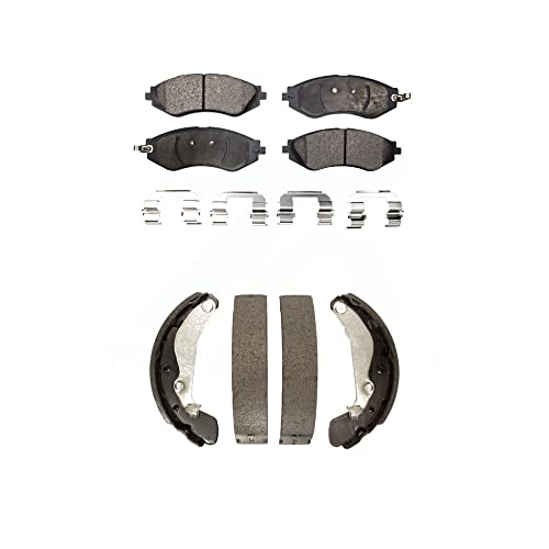 Transit Auto - Front Rear Semi-Metallic Brake Pads And Drum Shoes Kit For Chevrolet Aveo Spark Aveo5 Pontiac G3 Suzuki Wave Wave5 Swift+ KFN-100005