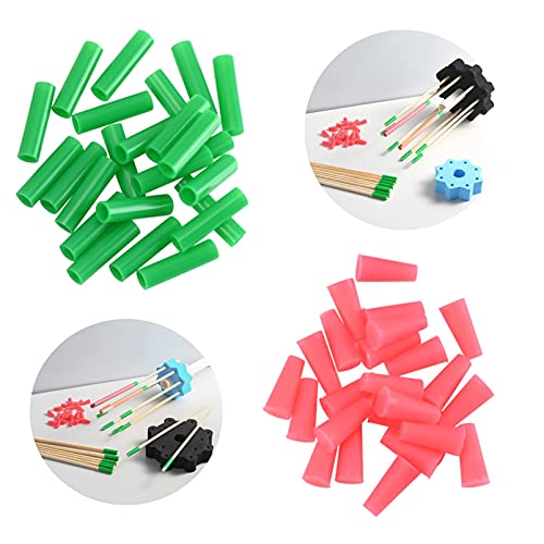 WAYMASTER 24 Nonstick Sleeves and 24 Silicone Rubber Plugs Fit for Epoxy Pen Turner Attachment,Glitter Pen Project Tool Epoxy Pen Making Caps Compatible with Inkjoy