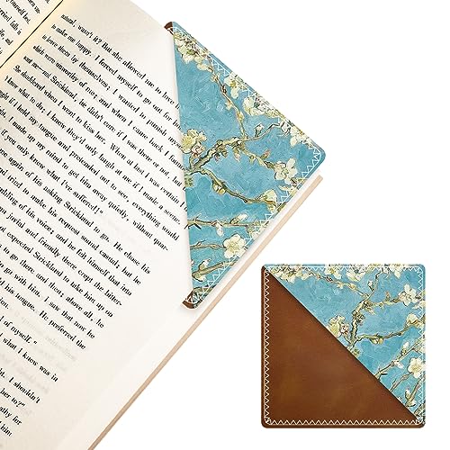 Personalized Leather Bookmarks, Fun & Cute Book Accessories for Reading Lovers, Unbreakable Page Markers for Women Men Girls Boys Student Teacher Kids Retirement Birthday Gifts (Apricot Blossom)