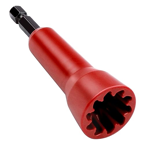 Wire Twisting Tool, Wire Spin Twister Nut, Spin Twist Wire Connector Socket, Wire Twisting Spinner, Wire Spin Driver Nut, Wire Twister Tool for Drill and Wire Connector Driver with 1/4" Chuck (Red)