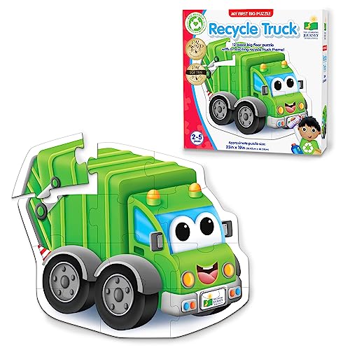 Learning Journey International  My First Big Vehicle Floor Puzzle  Recycle Truck- Toddler Puzzles & Gifts for Boys & Girls Ages 2 Years and Up, Multicolor