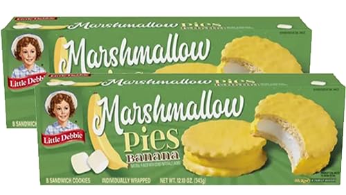 Little Debbie Snacks Banana Marshmallow Pies, (Pack of 2) 16 individual pies with Amembiana mints