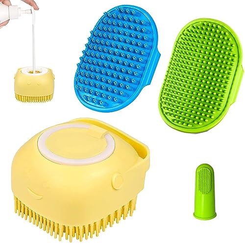 Halopet Dog Bath Brush/Dog Grooming Brush/Dog Shampoo BrushDog Scrubber for Bath with Pet Toothbrushes for Long Short Haired Dogs Cats Shower