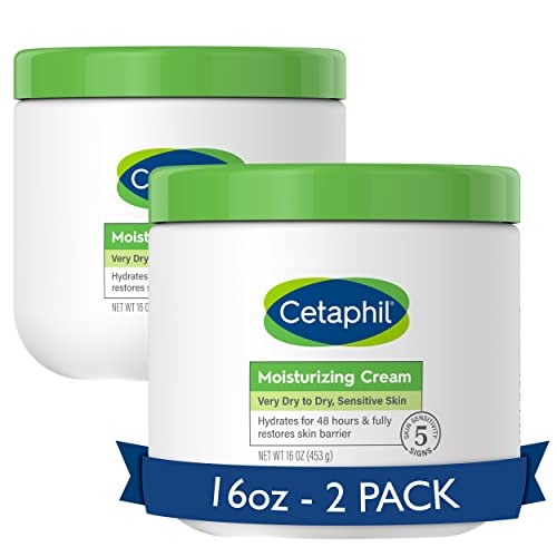 Cetaphil Body Moisturizer, Hydrating Moisturizing Cream for Dry to Very Dry, Sensitive Skin, NEW 16 oz 2 Pack, Fragrance Free, Non-Comedogenic, Non-Greasy