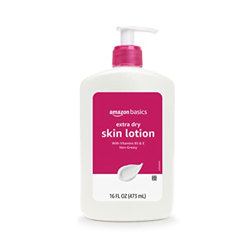 Amazon Basics Extra-Dry Skin Lotion with Vitamins B5 & E, Clean Scent, 16 fl oz (Previously Solimo)