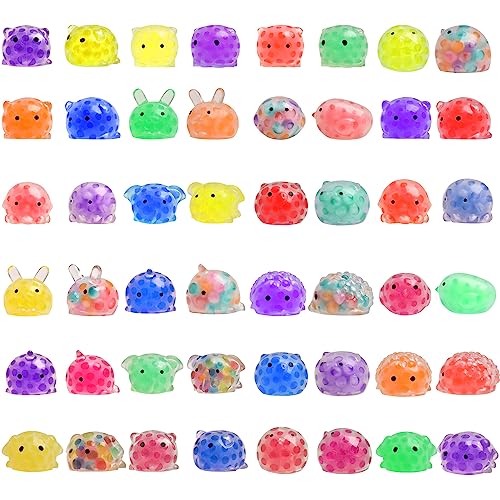 48Pack Kids Stress Balls Mini Squishy Ball Toys Squishies Mochi Ball for Stress Relief (48 Animal) (Animal)