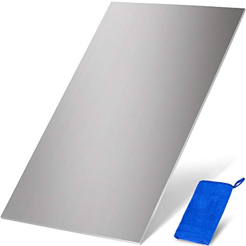 6061 Aluminium Metal Sheet - 12 x 6 x  Inch - Flat Plain Plate Panel Finely Polished and Deburred - Includes Microfiber Towel