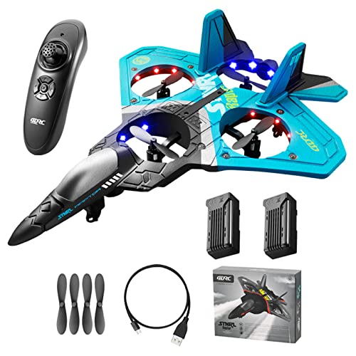 AUGARDEN V17 Jet Fighter Stunt RC Plane 2023 New 2.4GHz Remote Control Airplane with 2 Batteries, 360 Drop-Resistant Stunt Spin Remote & Light RC Airplane Gifts for Kids Boys
