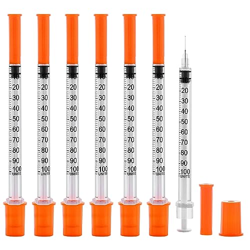 1ml Syringe with Needle, Syringes 30G 1cc 5/16 Inch, Individually Wrapped, Pack of 20