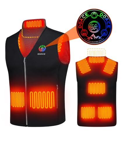 DOACE Upgraded Heated Vest for Men and Women, Smart Electric Heating Vest Rechargeable, Warming heated Jacket, Battery Not Included