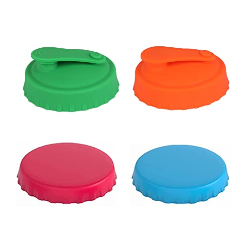 Silicone Soda Can Lids To Keep Carbonation Reusable Canning Lids Soda Bottle Caps To Keep Fizz Drink Shields For Cans 4 PCS