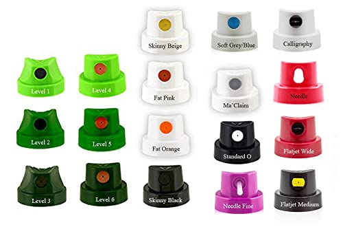 Spray Paint Caps Compatible with Montana Cans | Master Cap Set Includes 18 Caps