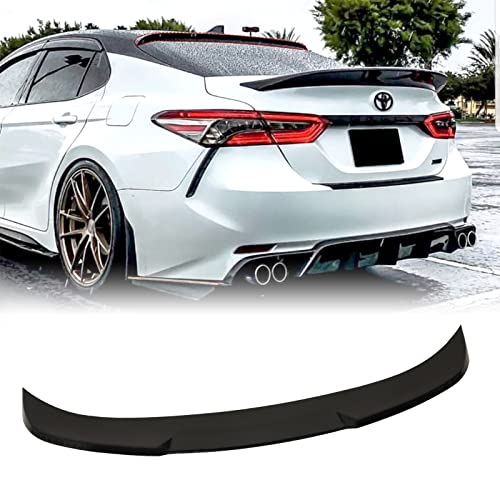 RockyParts Rear Spoiler Compatible with 2018-2022 8th Gen Camry LE/SE/XLE/XSE,TRD Style Rear Trunk Lid Wing Spoiler (Matte Black)