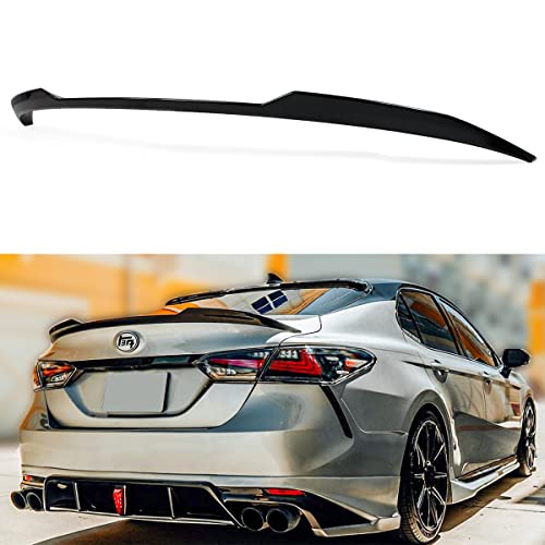 Painted Glossy Black V Style Rear Trunk Lid Spoiler Wing Compatible with 2018-2022 Toyota Camry SE XSE LE XLE Hybrid