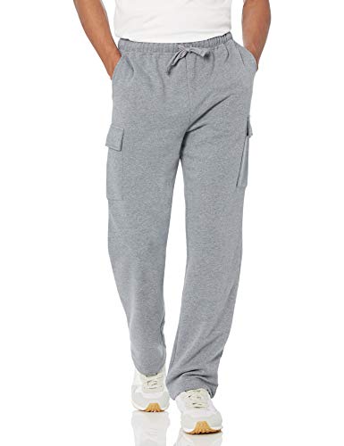 Amazon Essentials Men's Cargo Fleece Sweatpant, Light Grey Heather, Medium