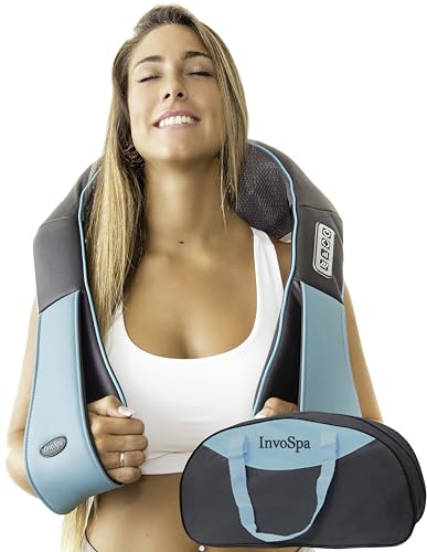 InvoSpa Shiatsu Back Shoulder and Neck Massager with Heat - Deep Tissue Kneading Pillow Massage - Back Massager, Shoulder Massager, Electric Full Body Massager - Massagers for Neck and Back