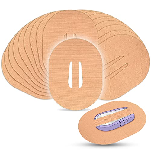 36 Pieces Adhesive Patches Compatible with Dexcom G6 Shower Waterproof Patch Pre-Cut Adhesive Patches with Strap Pre-Cut Sweatproof Tape Continuous Glucose Monitor Protection (Beige)