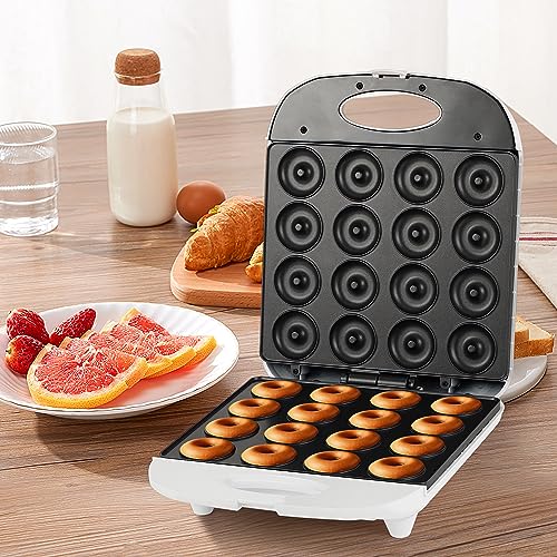 mini donut maker mini pancakes maker machine Double-sided heating 16 holes maquina para hacer minidonas Portable donut maker with non-stick surface good companion for children's cooking family travel