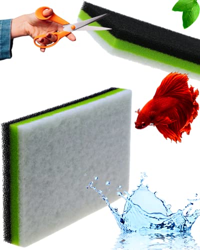 3IN1 Aquarium Filter Sponge Foam Pads - Filter Media For 20 Gallon Betta Fish Tank Supplies, Brine Shrimp Coarse Sponge Bio Filter Sheet - Filter Sponge Accessories (3IN1 Filter Sponge)