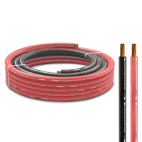 DS18 PW-8GA-5BK/20RD Ultra Flex Power Wire CCA 8 Gauge, 5ft Black and 20ft Red - Power Amplifier Wiring Kit