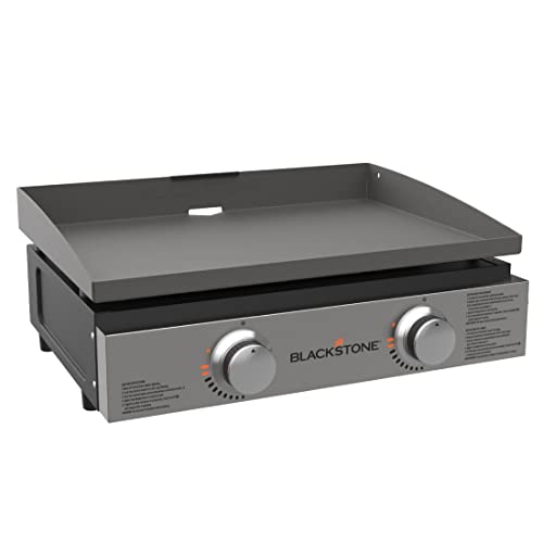 Blackstone Tabletop Griddle, 1666, Heavy Duty Flat Top Griddle Grill Station for Camping, Camp, Outdoor, Tailgating, Tabletop  Stainless Steel Griddle with Knobs & Ignition, Black, 22 inch