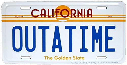 Back to The Future | Outatime | | Delorean Metal Embossed License Plate