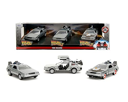 Back to The Future 1:32 Time Machine 3-Pack Die-Cast Cars, Toys for Kids and Adults