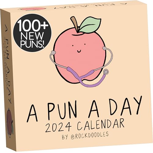 Rockdoodles 2024 Punny Daily Desk Calendar | Funny Calendar 2024 Day to Day for Home or Office, Daily Calendar 2024 Page a Day, Dad Joke Calendar with Tear Off Pages and Daily Puns, The Perfect Funny Valentine's Day, Mother's Day, Father's Day, or Christmas Gift (2024 Calendar)