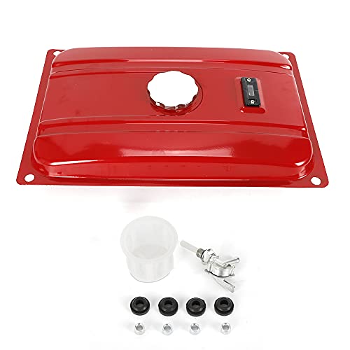 5 Gallon Generator Fuel Tank, Red Universal Generator Fuel Tank Filter Replacement with Fuel Tank Filter, Fuel Petcock for EC2500, Gas Tanks 5 Gallon