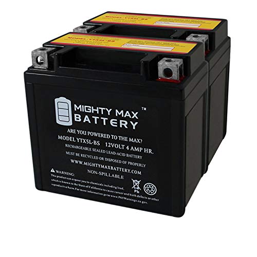 YTX5L-BS 12V 4AH Battery Replaces Duromax XP4400E Generator - 2 Pack