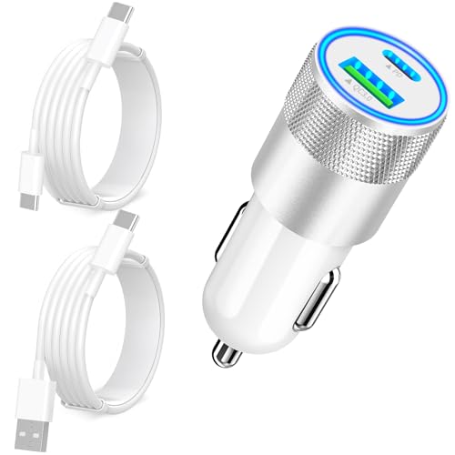 [Apple MFi Certified] iPhone 15 Fast Car Charger, Braveridge 66W USB-C Power Cigarette Lighter PD&QC3.0 Rapid Car Charger+2Pack Type-C Charge Cable for iPhone 15/15 Plus/15 Pro/15 Pro Max/iPad Pro/Air