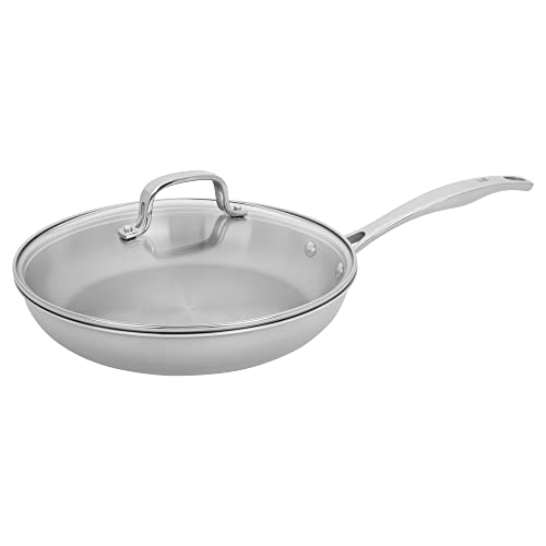 HENCKELS Clad H3 10-inch Induction Frying Pan with Lid, Stainless Steel, Durable and Easy to clean