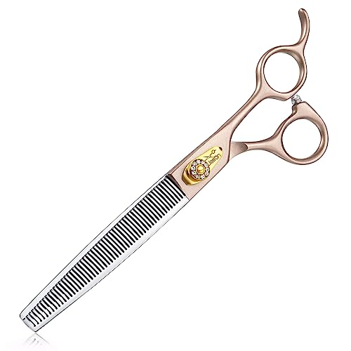 JASON 7.5" Dog Grooming Scissors - Professional Thinning Shear with 54 Teeth Japanese 440C Stainless Steel Blender Scissor for Dogs, Cats and Other Animals