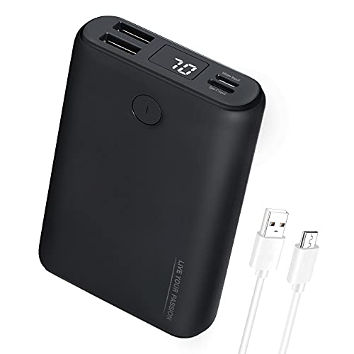 TIDEWE Power Bank, Rechargeable Battery Pack for Heated Vest, Jackets, Pants and Seat Cushion Cover, USB-C 10000mAh Portable Charger with Dual Output Port for iPhone, Samsung Galaxy, and More