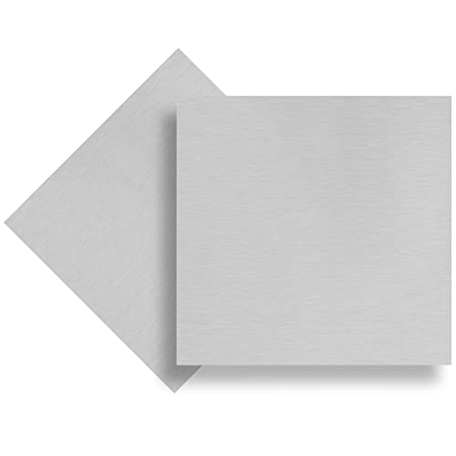 2Pack 6061 T651 Aluminum Sheet Metal 6 x 6 x 1/4 Inch Flat Plain Aluminum Plate Covered with Protective Film, Heat Treatable Rectangle 6MM Aluminum Metal Plate for Industrial, Crafting, DIY