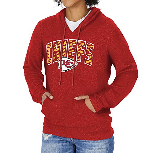 Zubaz womens Zubaz NFL Kansas City Chiefs Women s Soft Hoodie with Vertical Graphic Red Medium, Team Color, Medium US