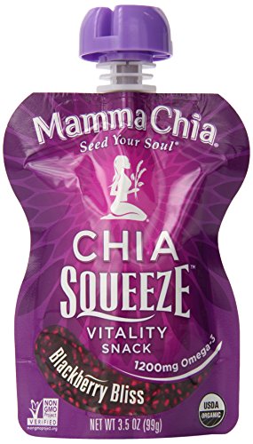 Mamma Chia Organic Squeeze Vitality Snack, Blackberry Bliss, 4 ct