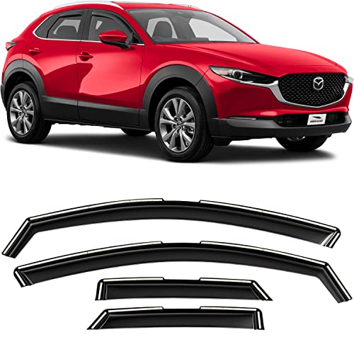 Voron Glass in-Channel Extra Durable Rain Guards for Mazda CX-30 2020-2023, Window Deflectors, Vent Window Visors, 4 Pieces - 200428