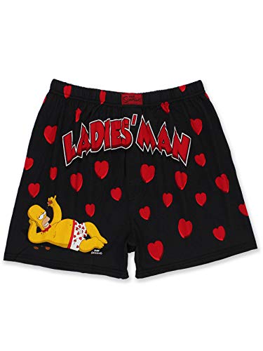 The Simpsons Homer Ladies Man Men's Briefly Stated Boxer Shorts Underwear (Large, Black)