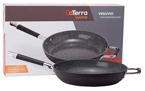 DaTerra Cucina Professional 13 Inch Nonstick Frying Pan | Italian Made Ceramic Nonstick Pan Saut Pan, Chefs Pan, Non Stick Skillet Pan for Cooking, Sizzling, Searing, Baking and More