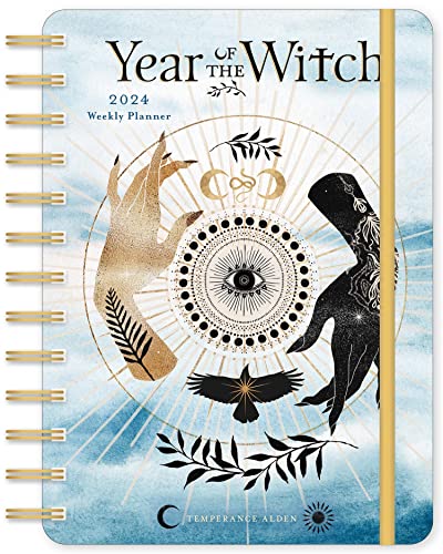 Year of the Witch 2024 Weekly Planner by Temperance Alden | Travel-Size 12-Month Calendar | Compact 5" x 7" | Flexible Cover, Wire-O Binding, Elastic Closure, Inner Pockets