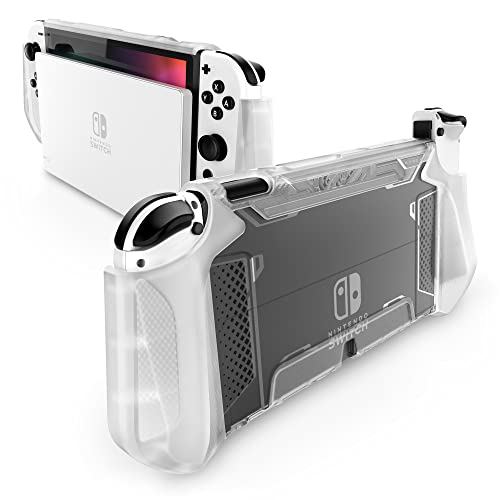 Mumba Case for Nintendo Switch OLED 2021 [Blade Series] TPU Grip Cover Protection Accessories Compatible with Nintendo Switch OLED and Joy-Con Controller (Clear)