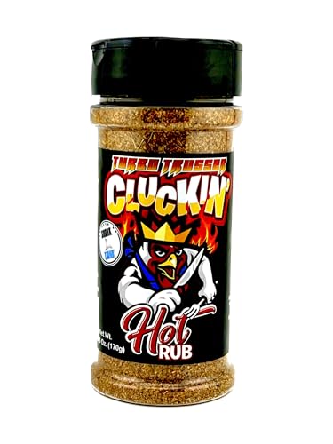 Turbo Trusser | Cluckin' Hot Rub | For Chicken, Turkey, Duck, Pork & Veggies | Perfect Blend of Smooth Heat & Flavor | Made in the USA | 6 Oz