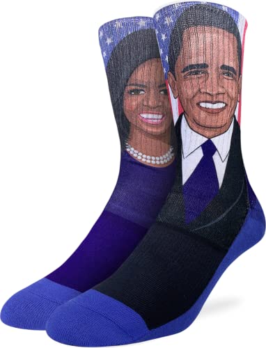 Good Luck Sock Men's Michelle & Barack Obama Socks, Adult