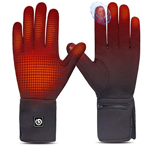 SAVIOR HEAT Heated Glove Liners for Men Women, Rechargeable Battery Electric Heated Gloves, Winter Warm Glove Liners, Thin Gloves Riding Ski Snowboarding Hiking Cycling Hand Warmers