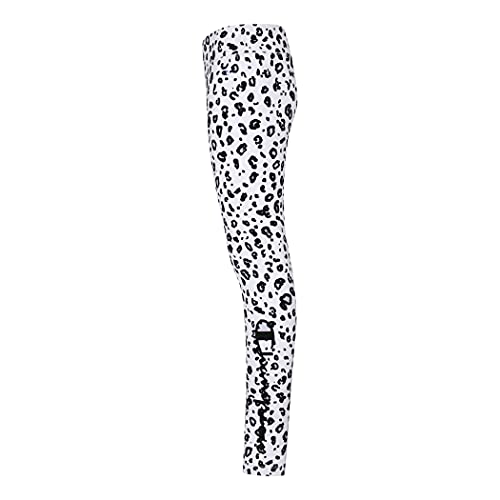 Champion Heritage Girls Performance Legging Stretch Pant | Active Athletic Pant (Medium, White Leopard AOP)