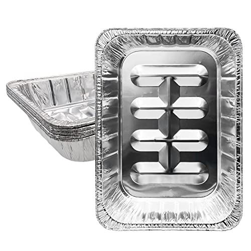 5 Pack X-Large Aluminum Turkey Pans 17" x 13" Disposable Roasting Pan, Full Size Disposable Trays for Steam Table, Food, Grills, Baking, BBQ