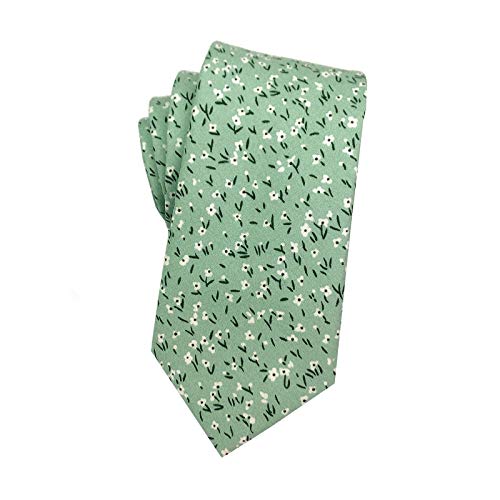 Mantieqingway Men's Cotton Floral Neck Tie 2.56'' Printed Skinny Tie